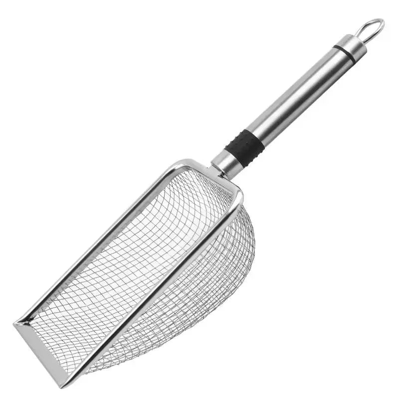 Stainless Steel Cat Litter Scoop – Durable, Long Handle, Easy-Clean Poop Shovel