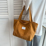 Autumn Winter Corduroy Shoulder Tote Bag – Fashionable Large Capacity Handbag for Women