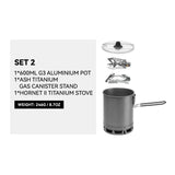 Lightweight Portable Outdoor Gas Stove and Camping Cookware Set