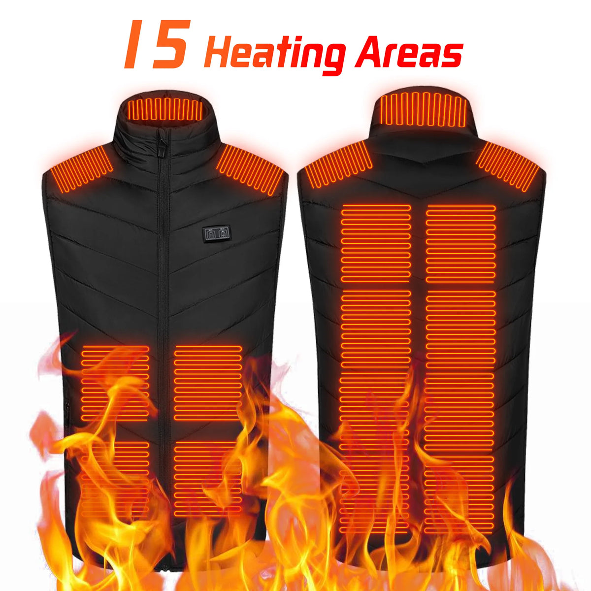 USB Heated Vest for Men & Women - 3-Temperature Electric Jacket for Outdoor Sports & Winter Warmth