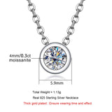 Moissanite Pendant Necklace for Women – 0.3ct D Color Round Cut in 925 Sterling Silver with 18K Gold Plating