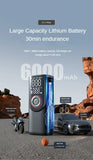 Portable Electric Air Pump with Tire Inflator, Pressure Gauge & Emergency Light