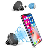 Soporte magnético para teléfono de coche: soporte para rejilla de ventilación, rotación de 360°, agarre magnético seguro