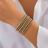 Boho Star Charm Bracelet Set - Gold & Silver Beaded Women's Jewelry