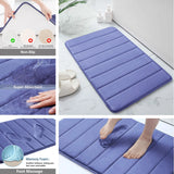Alfombrilla de baño de espuma viscoelástica superabsorbente: alfombra antideslizante para ducha y bañera