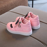 Kids' LED Light-Up Sneakers with Rhinestones - Anti-Slip Casual Shoes for Boys & Girls