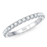 2mm D Color Moissanite Eternity Ring – 925 Sterling Silver 18k White Gold Plated Wedding Band