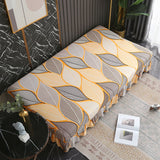 Floral Sofa Bed Cover with Skirt - Elastic Anti-Slip Futon Protector