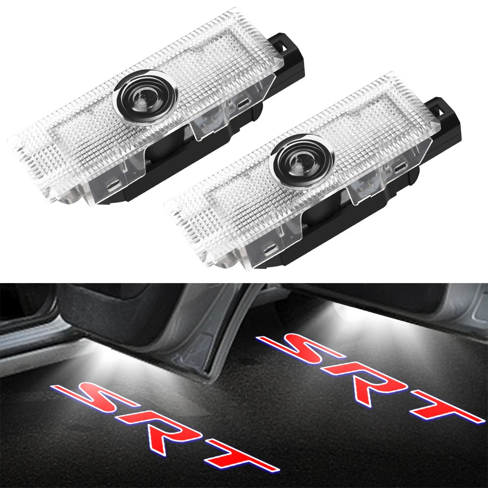 SRT Logo LED Door Projector Lights for Dodge – Ghost Shadow Welcome Lights (2013-2019 Models)