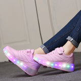Kids Light-Up Casual Shoes – Unisex Hook & Loop Sneakers for Ages 4-12