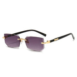 Gafas de sol rectangulares sin montura de moda: gafas de sol cuadradas pequeñas y modernas para hombres y mujeres