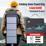 Foldable 1000W Portable Solar Panel Charger with USB & DC Output for Camping and Outdoor Power
