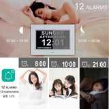 Digital LED Calendar Clock with 12 Alarms and Multi-Language Display