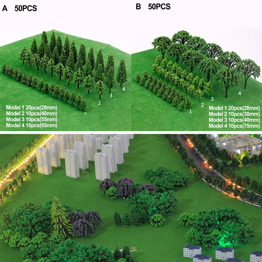 Miniature Green Model Trees – Realistic Landscape Decor for Model Building & Dioramas