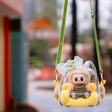 17cm Labubu Doll Storage Bag – Cute Transparent Crossbody Bag for Collectibles