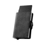 RFID-Blocking Leather Wallet with Pop-Up Card Holder & Money Clip – Slim Minimalist Design