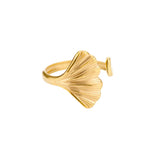 Minimalist Geometric Stainless Steel Ring – Elegant Gold-Tone Adjustable Band