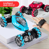 Coche acrobático RC 4WD 1:16: control por gestos, luces LED y acción de escalada con giro