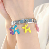 Pulsera unisex de acero inoxidable y aleación de zinc con forma de animal y holograma: elegante, duradera y moderna