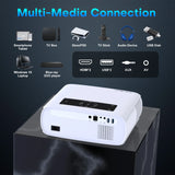 Full HD 1080P WiFi Bluetooth Projector with 300" Display and Built-in Speakers