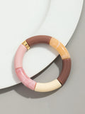 Pulsera de cuentas acrílicas bohemias para mujer: dije geométrico, moderna y liviana