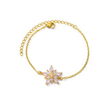 Pulsera de acero inoxidable con dijes de moda para mujer: diseño de plantas con cierre de pinza de langosta