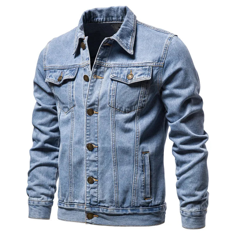 Men’s Hooded Denim Jacket – Casual Cotton Outerwear for All Seasons