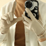 Fashionable Women’s Wrist-Length Gloves – Premium Synthetic Leather & Spandex