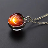 Trendy Glass Ball Pendant Necklace – Unisex Zinc Alloy Chain Design