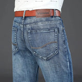 Men’s Slim Fit Stretch Denim Jeans – Smart Casual Straight-Leg Pants for All Seasons