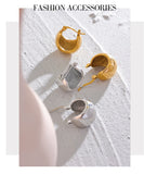 Pendientes de aro de acero inoxidable de moda: elegantes joyas bañadas en oro para mujer