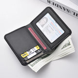 Ultra-Thin PU Leather Card Wallet for Men – Slim Minimalist Credit Card Holder