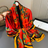 Bufanda tipo hijab de seda satinada con diseño para mujer, bufanda de verano a la moda con protección solar para la playa, pañuelo para la cabeza para mujer, nuevo