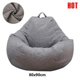 Large Cotton Bean Bag Chair Cover – No-Fill, Comfortable Floor Lounger for Adults