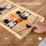 Compact Wooden Elastic Band Puck Battle Board Game