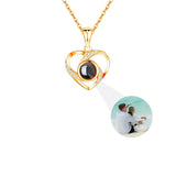 Personalized Photo Projection Necklace with Rose Pendant