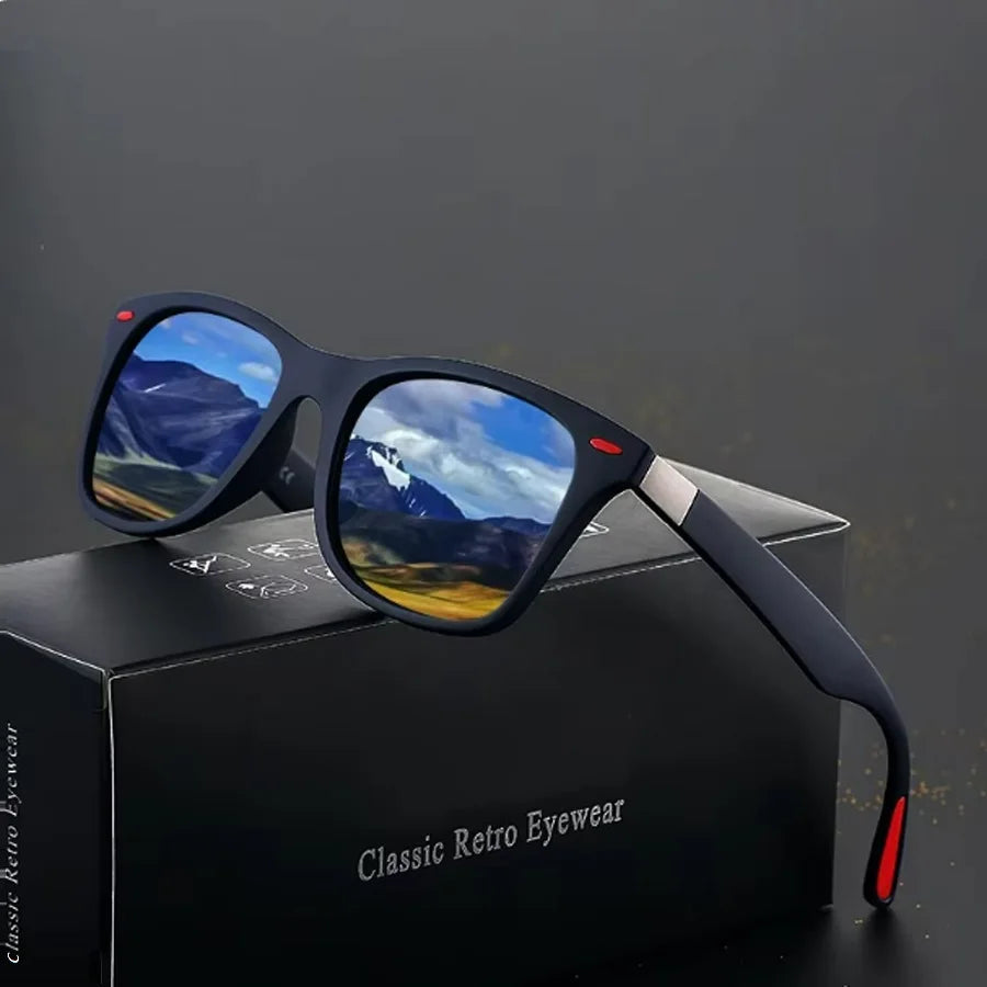 Vintage Square Unisex Sunglasses – Polarized Anti-Glare UV400 Shades for Driving & Fishing