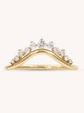 Anillo de plata de ley 925 100 % con circonitas y corona, chapado en oro, elegante joyería para mujer para uso diario y ocasiones especiales