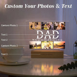 Custom Photo LED Night Light with Text – Personalized Acrylic & Wood USB Lamp