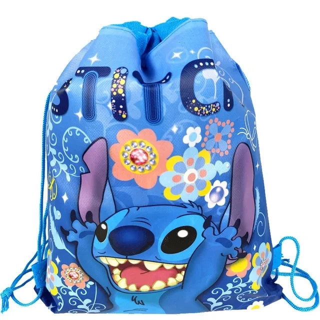 Official Disney Lilo & Stitch Drawstring Backpack - Party Favor & Gift Bag for Kids
