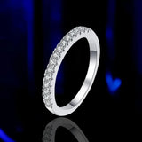 Moissanite Wedding Band – 925 Sterling Silver Diamond-Test Pass Ring for Women