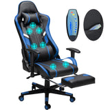7-Point Massage Gaming Chair with Ergonomic Design, Footrest, and Adjustable Lumbar Support