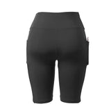 Women's High-Waist Mesh Pocket Yoga Shorts for Fitness & Running