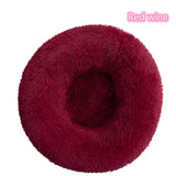 Plush Donut Cat Bed - Super Soft Washable Pet Nest (5 Sizes, 20 Colors)
