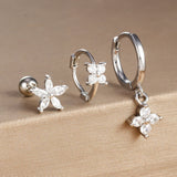 Colorful Zircon Stainless Steel Huggie Hoop Earrings Set – Geometric Aesthetic Jewelry for Women