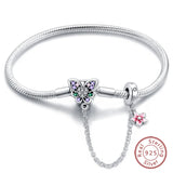 925 Sterling Silver Charm Bracelet for Women – Heart, Star, Moon & More