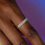 Elegant Hexagon Cubic Zirconia Wedding Band – Trendy & Timeless Ring for Women