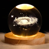 3D Crystal Galaxy Night Light - LED Planetary Lamp for Bedroom Decor