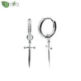 Sterling Silver Zircon Hoop Earrings for Women – Elegant Star & Heart Design