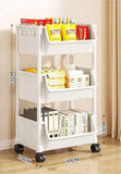 Estantería de almacenamiento con ruedas de varios niveles: estantería móvil y organizador para cocina, baño y hogar 